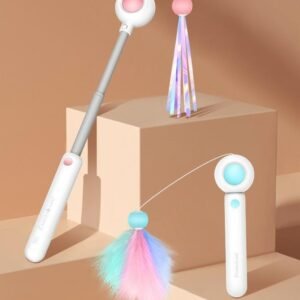 Retractable Laser Cat Stick Toys Cat Toy BallsKitten Playing Cat Laser Teaser Wand  ABS  PPMaterial   Safe And None Toxic, Universalinteractive Toy